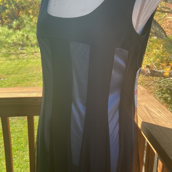 R&M Richards NWT ALine Dress Teal & black stripes size 10 - Picture 2 of 8